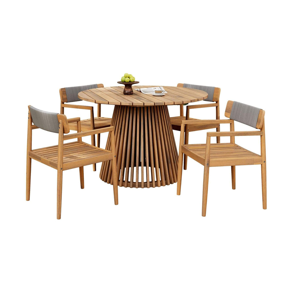 IndestructiblyWeatherproof PolyurethaneCoated AcaciaWood OutdoorDiningSet PremiumGrade PatioFurniture | SAKSBY