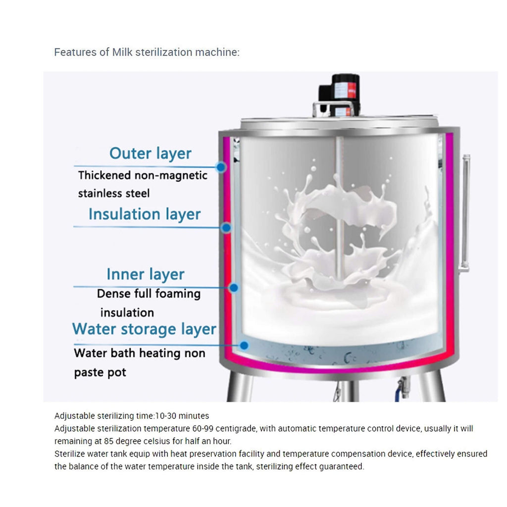 Industrial-Grade 6000W Stainless High-Capacity Pasteurizer Milk | SAKSBY WHOLESALE