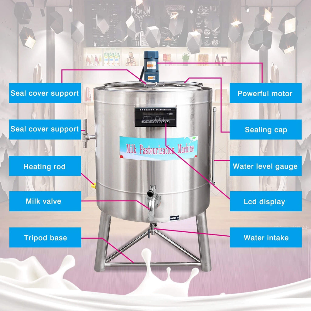 Industrial-Grade 6000W Stainless High-Capacity Pasteurizer Milk | SAKSBY WHOLESALE