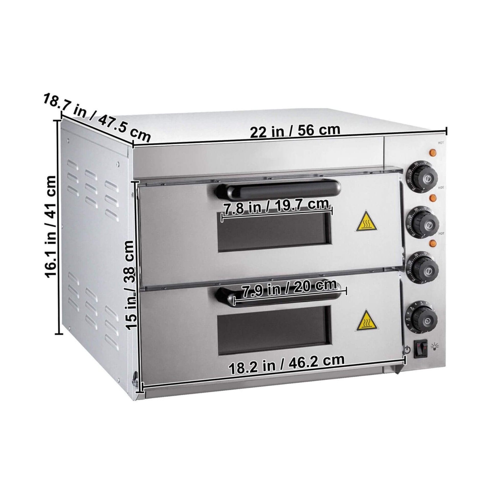 Industrial-Grade Extreme-Heavy-Duty Electric Double-Deck Pizza Oven | Saksby Wholesale