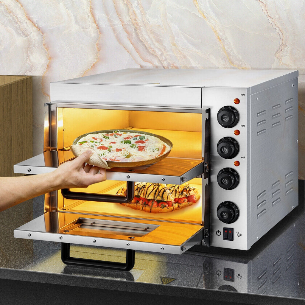 Industrial-Grade Extreme-Heavy-Duty Electric Double-Deck Pizza Oven | Saksby Wholesale