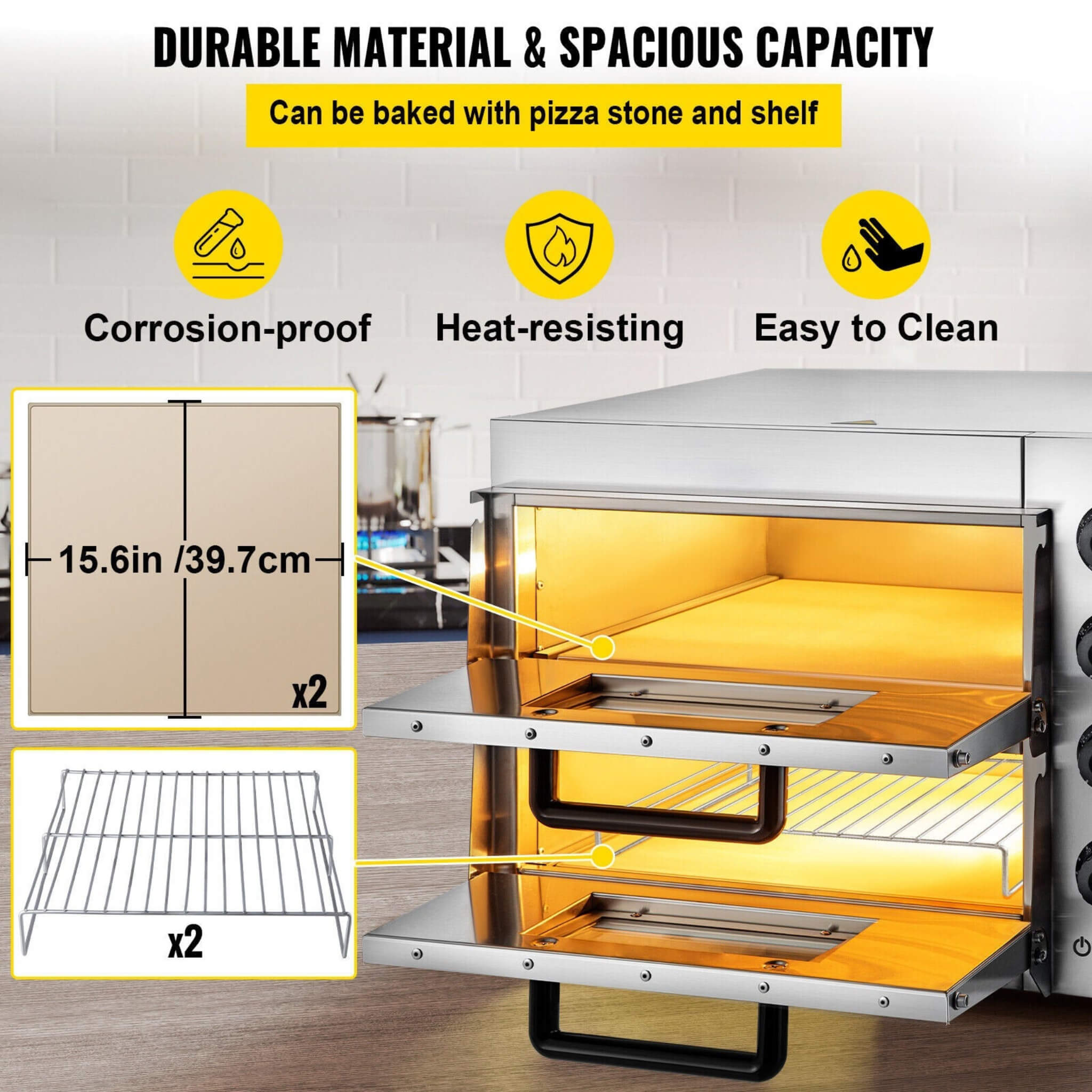 Industrial-Grade Extreme-Heavy-Duty Electric Double-Deck Pizza Oven | Saksby Wholesale