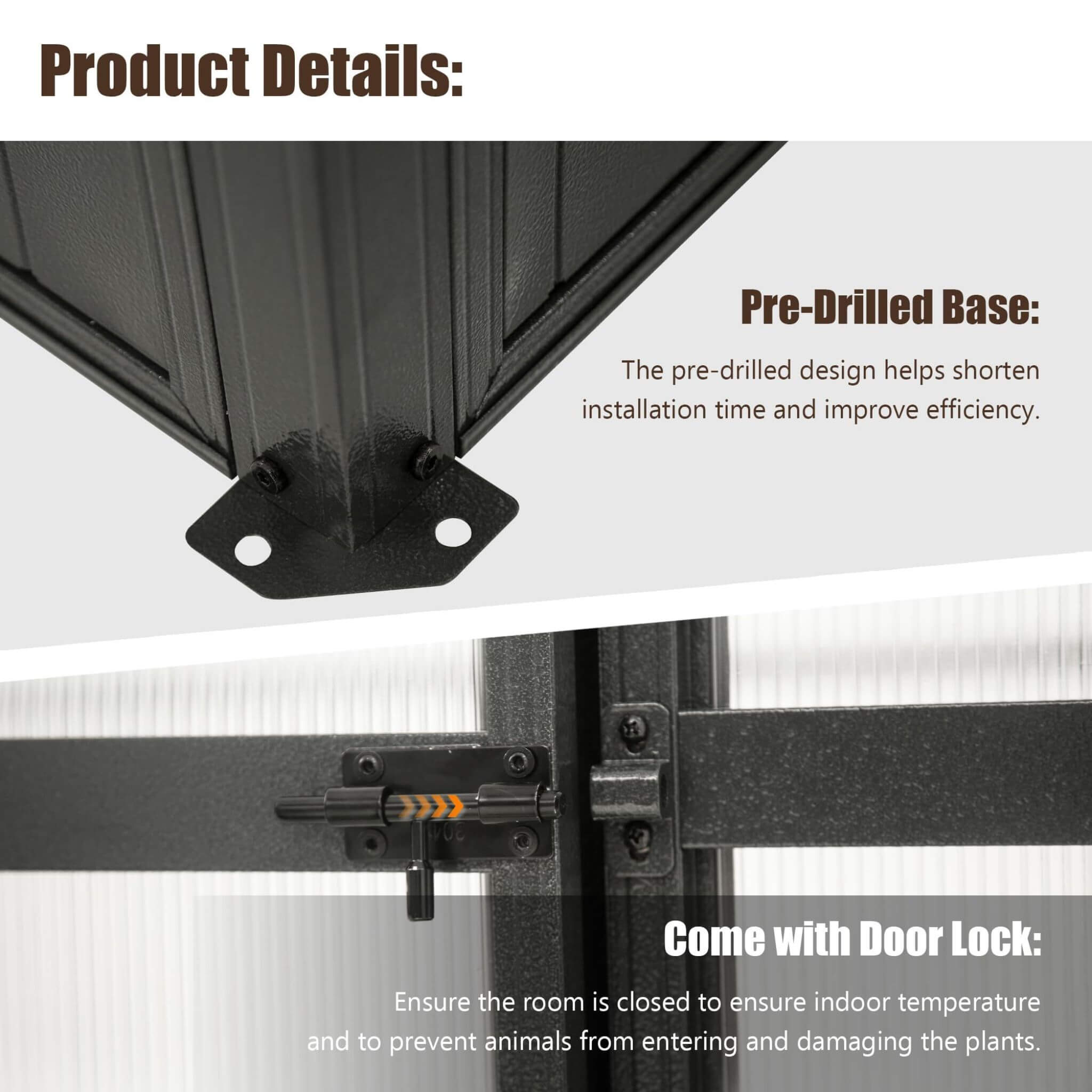 [06X08FT] Heavy-Duty Outdoor Polycarbonate Greenhouse With Fully Automatic Temperature Control Vent (SAK51892) by SAKSBY WHOLESALE