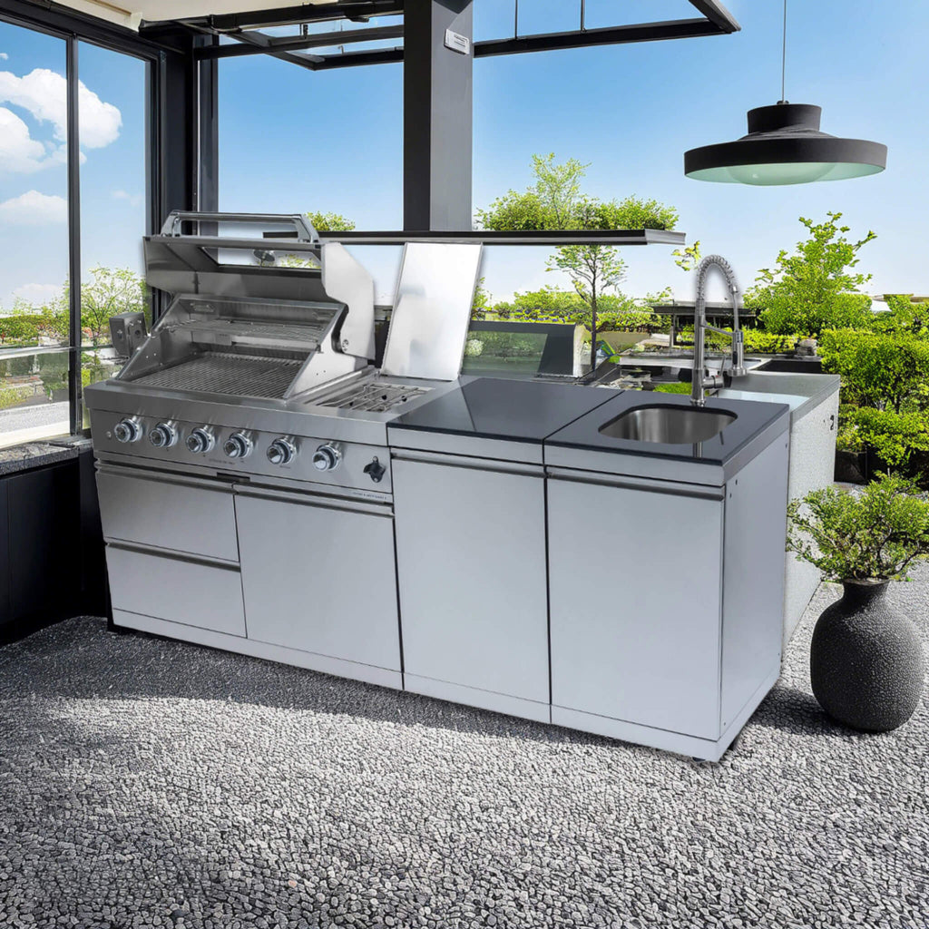 Industrial-Grade Stainless-Steel Outdoor Premium Barbecue Island | SAKSBY WHOLESALE