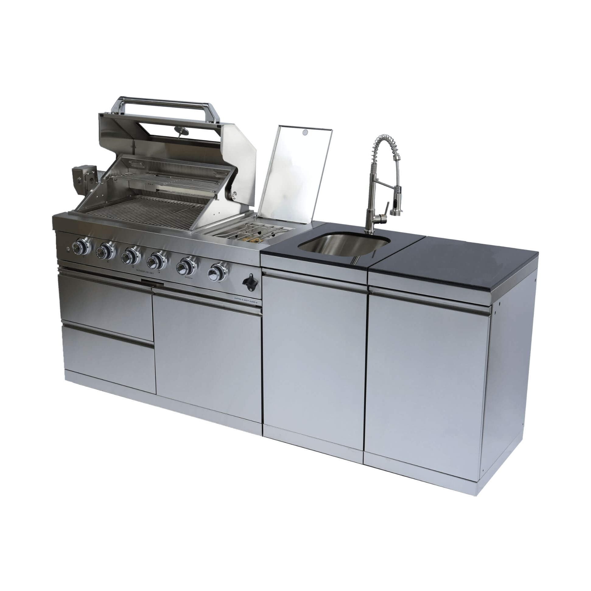 Industrial-Grade Stainless-Steel Outdoor Premium Barbecue Island | SAKSBY WHOLESALE