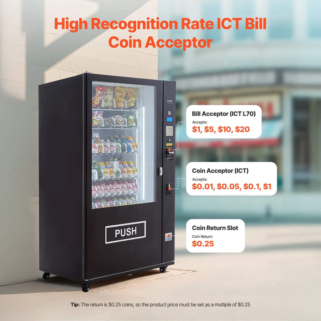 Premium 60-Slot Combo Vending Machine With ICT Bill And Coin Acceptor (SAK31842) by SAKSBY WHOLESALE