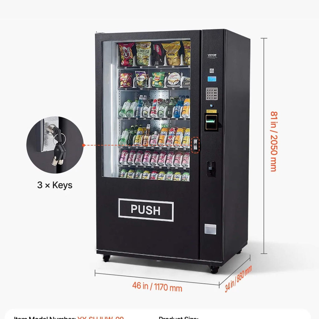 Premium 60-Slot Combo Vending Machine With ICT Bill And Coin Acceptor (SAK31842) by SAKSBY WHOLESALE