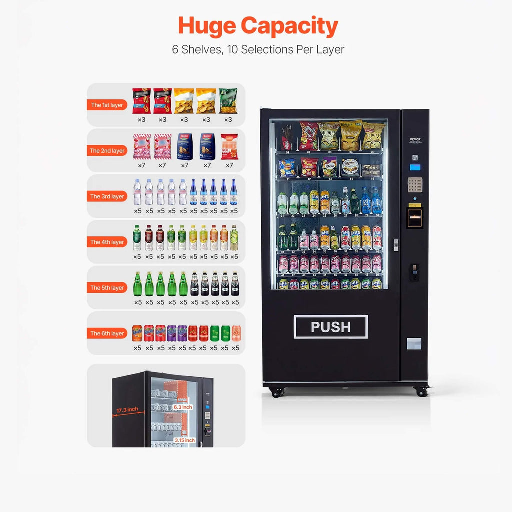 Premium 60-Slot Combo Vending Machine With ICT Bill And Coin Acceptor (SAK31842) by SAKSBY WHOLESALE