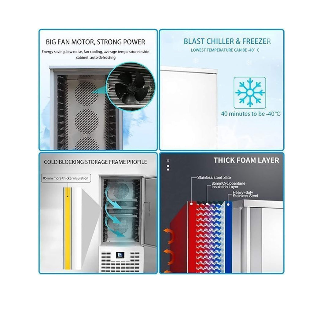 Commercial Heavy-Duty Extra-Low Temperature Blast Chiller Freezer (SAK46083) by SAKSBY WHOLESALE
