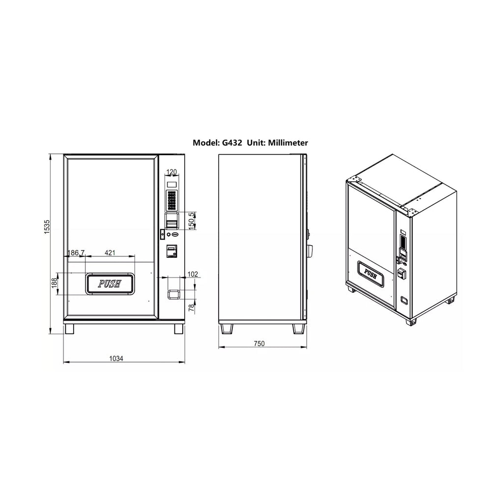 Epx 5FT Snacks And Drinks Combo Vending Machine With Dual Zone Refrigeration And Bill Acceptor [G432] (SAK76984) by SAKSBY WHOLESALE