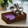Kalmar Home Acacia Wood Flatware And Napkin Caddy Neatly Organized by Kalmar Home