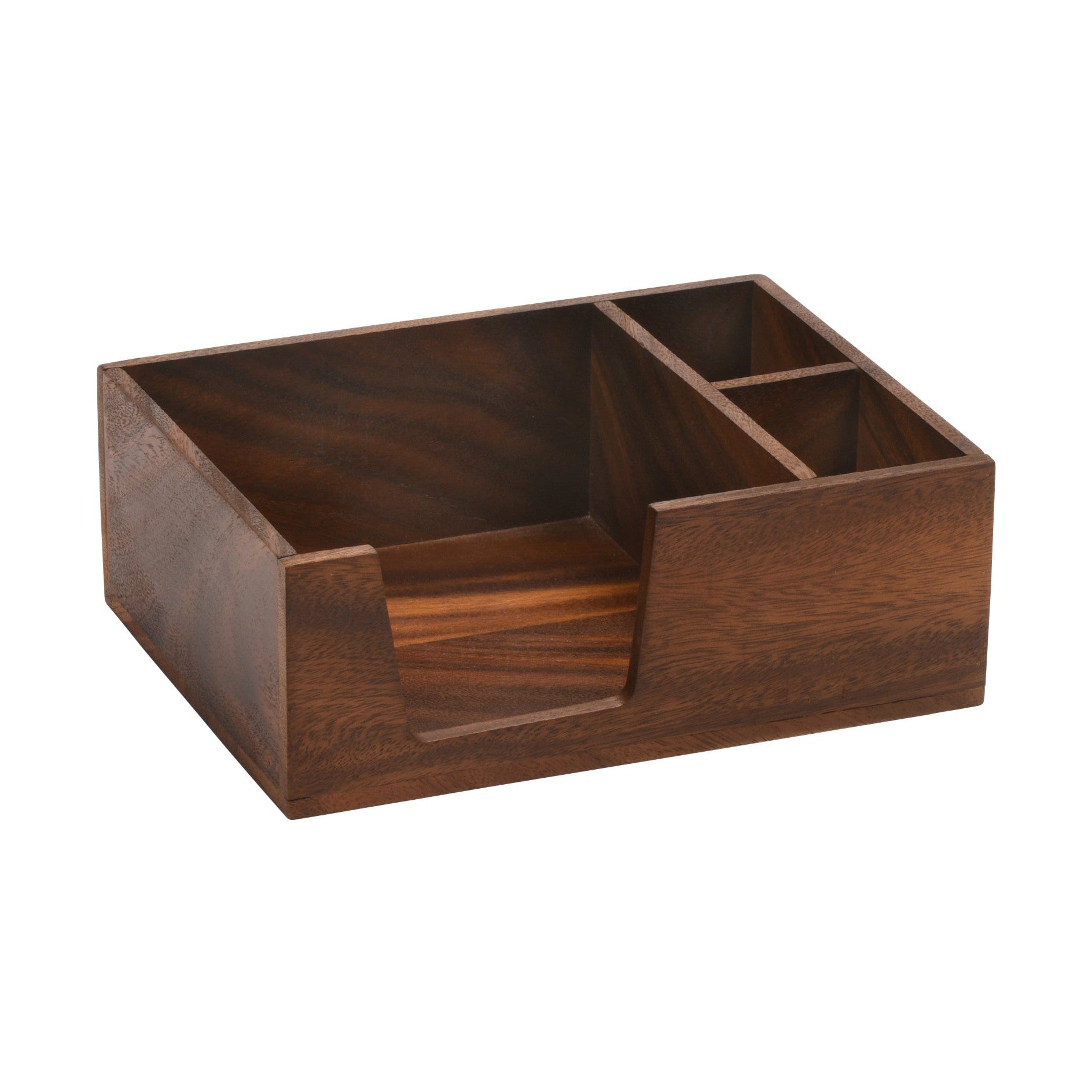Kalmar Home Acacia Wood Flatware And Napkin Caddy Neatly Organized by Kalmar Home