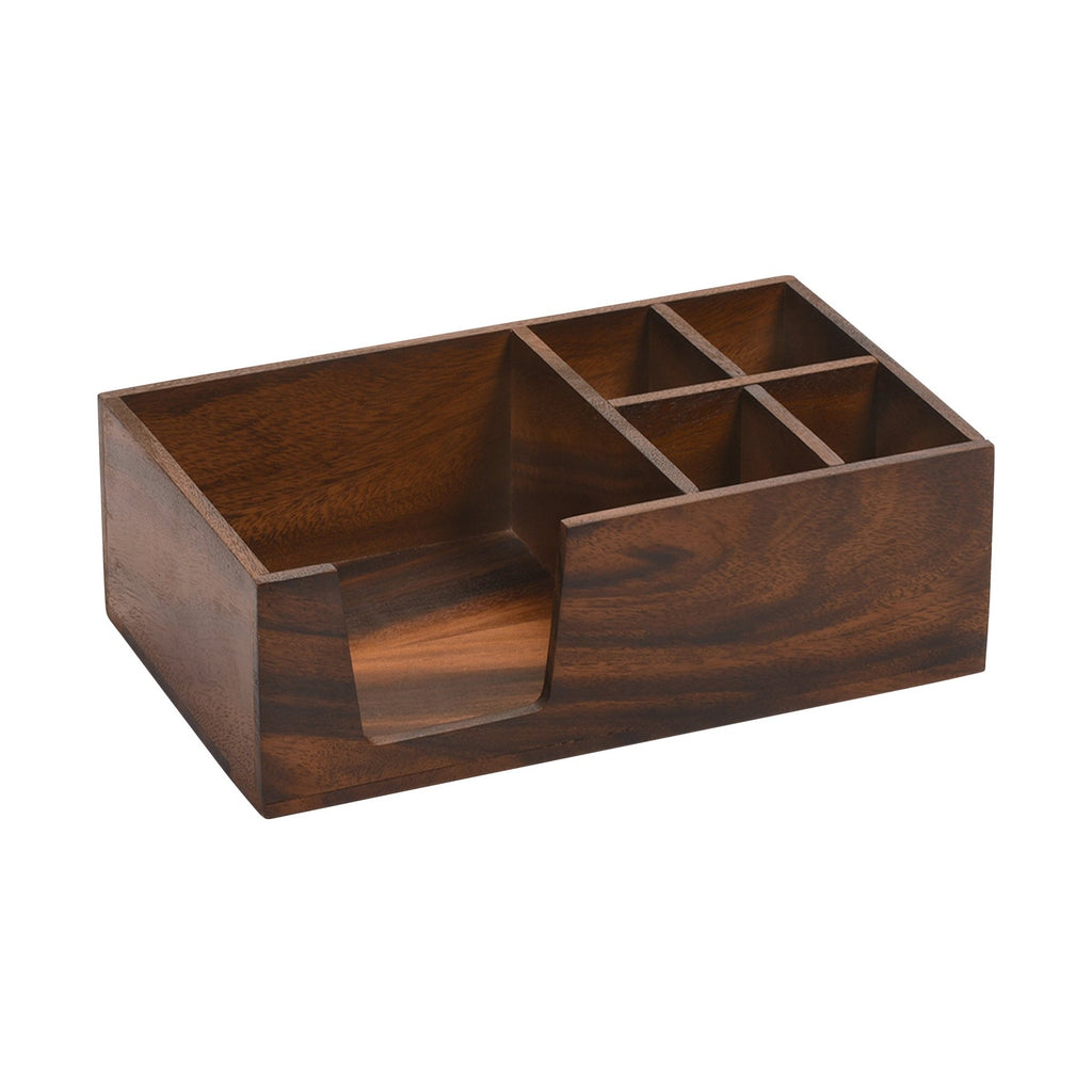 Kalmar Home Acacia Wood Flatware And Napkin Caddy Neatly Organized by Kalmar Home
