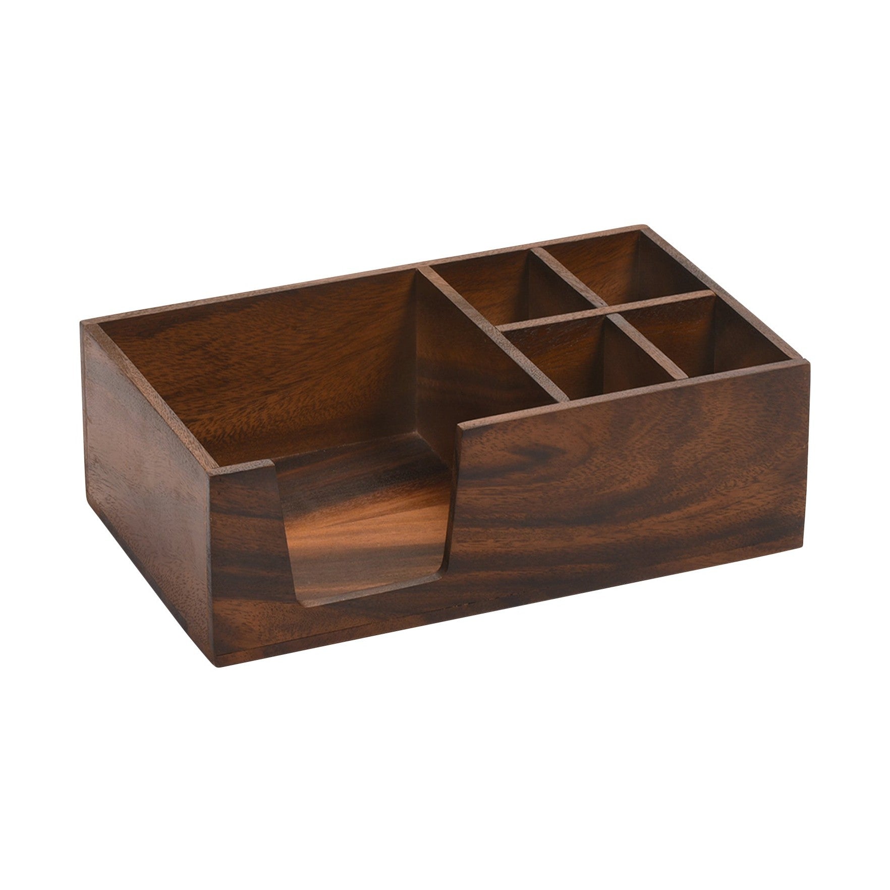 Kalmar Home Acacia Wood Flatware And Napkin Caddy Neatly Organized by Kalmar Home
