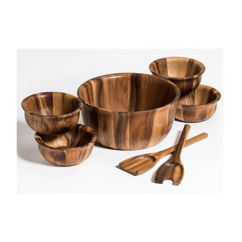 Kalmar Home Acacia Wood Large Salad Bowl Set With Utensils by Kalmar Home
