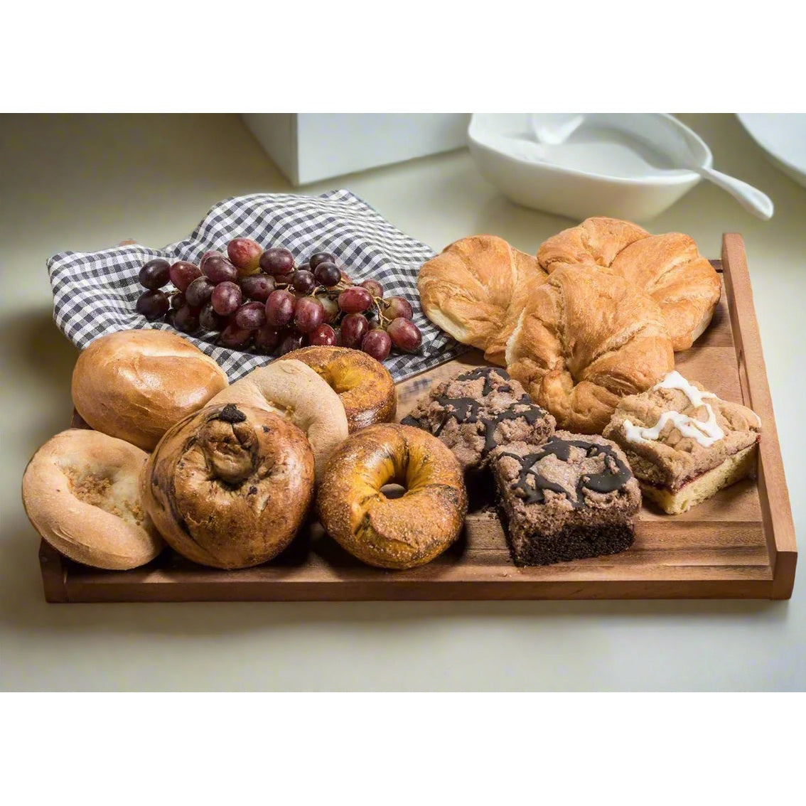 Kalmar Home Acacia Wood Large Serving Tray With Solid Bottom by Kalmar Home