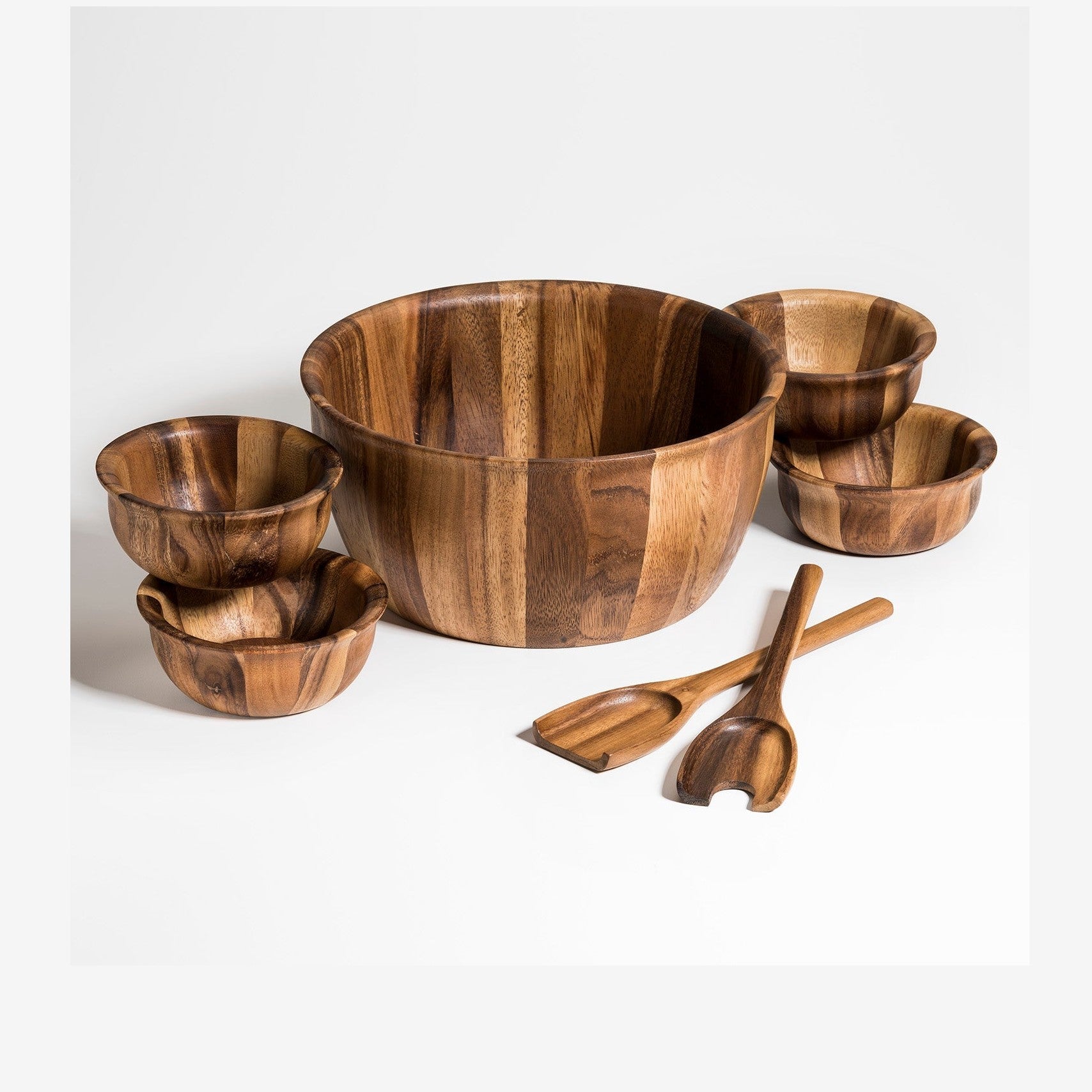 Kalmar Home Extra Large Acacia Wood Salad Bowl Set With Four Bowls by Kalmar Home