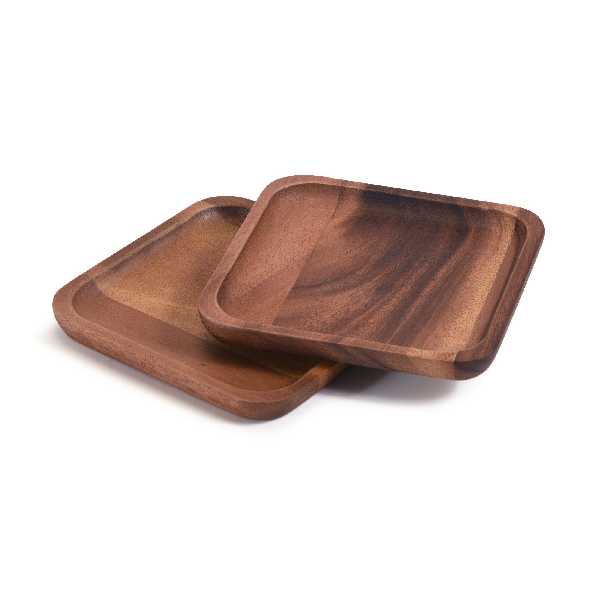Kalmar Home Square Acacia Wood Plates Six Inches Set Of Two by Kalmar Home