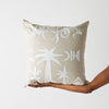 Keiskamma Natural White Linen & Silk Embroidered Throw Pillow