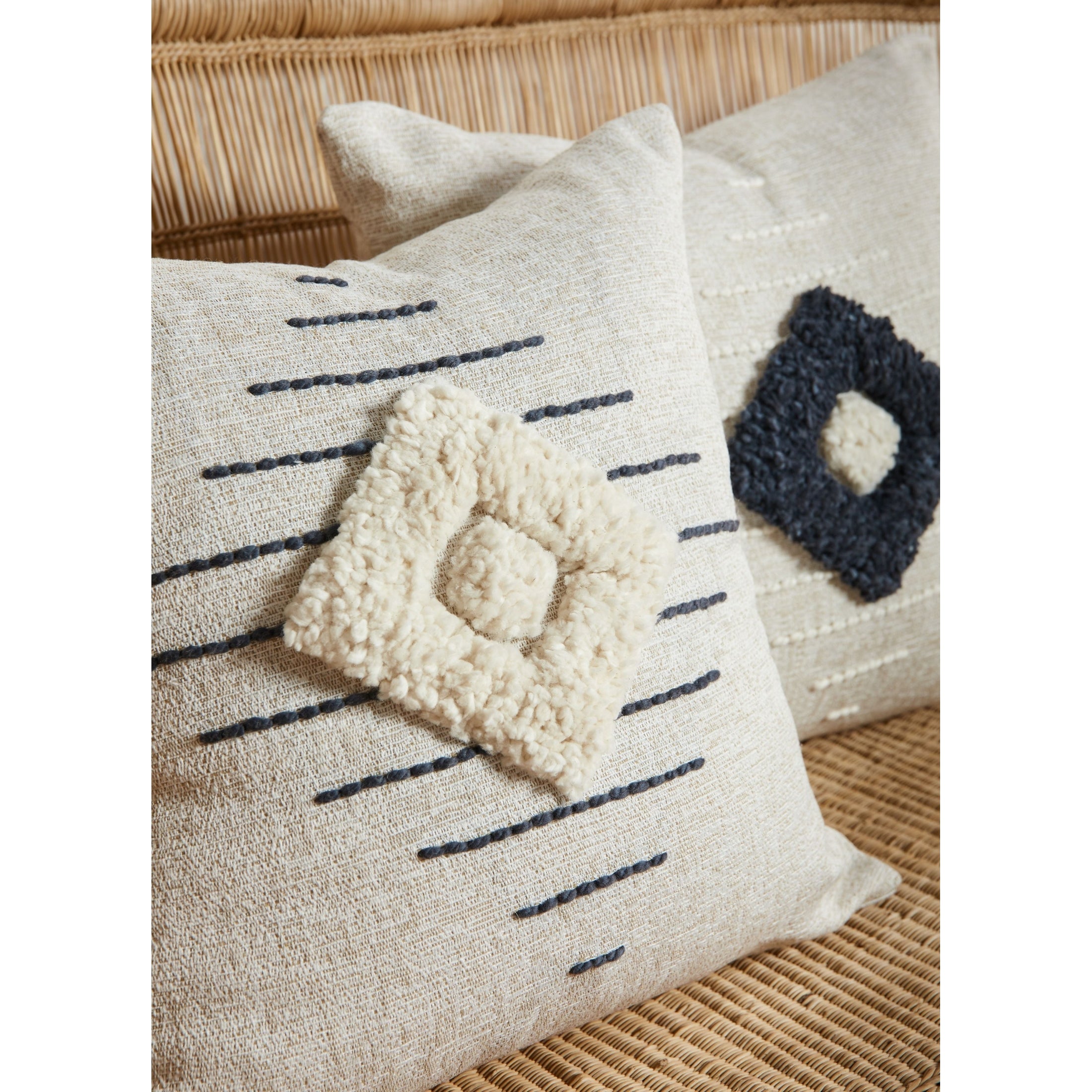 Khanya Throw Pillow in Grey and White