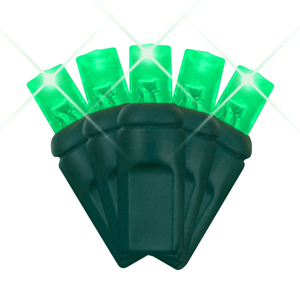 LED Mini Lights 5MM Green Twinkle Green Wire 6" Spacing