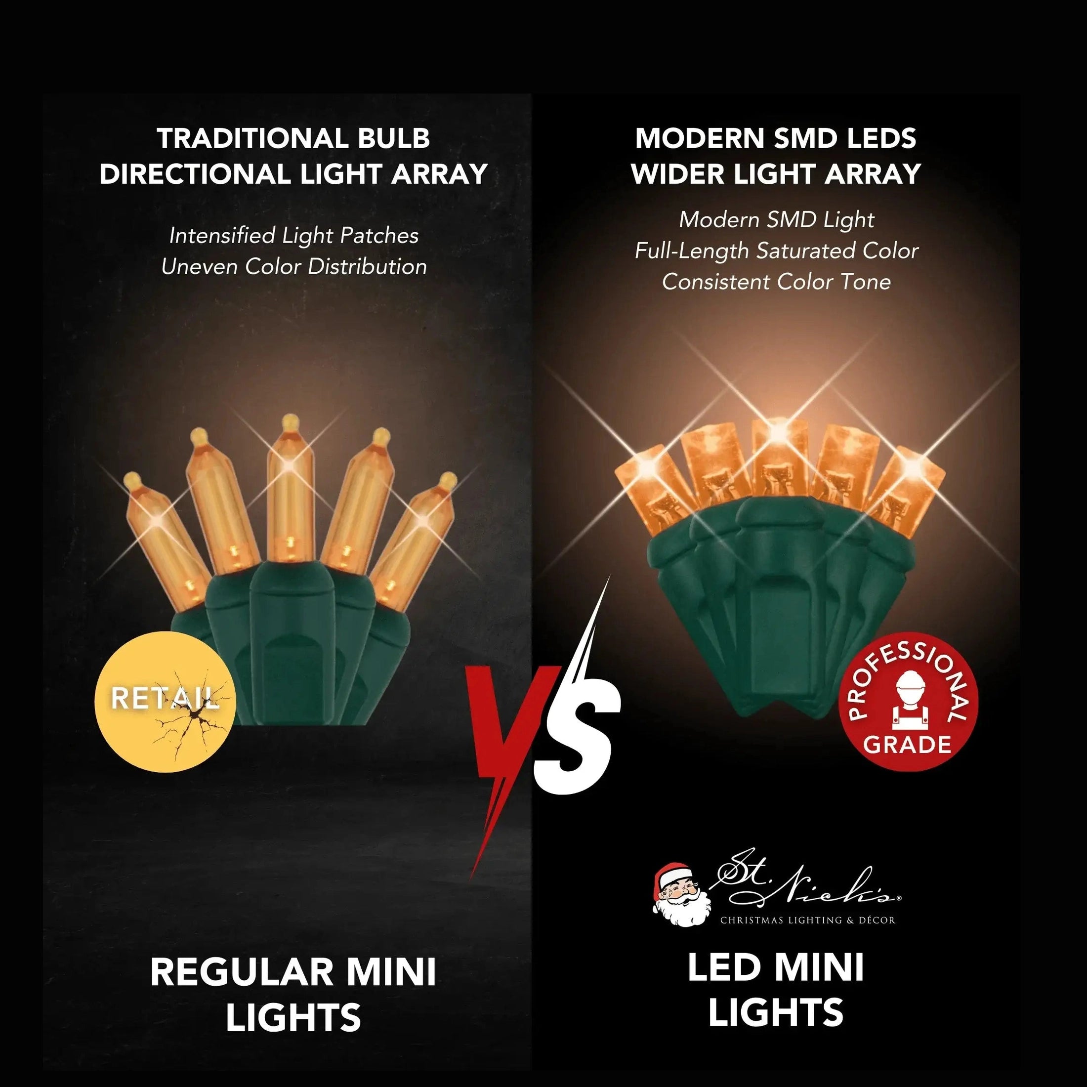 LED Mini Lights 5MM Orange Twinkle  6" Spacing