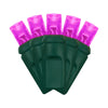 LED Mini Lights 5MM Pink Static Green Wire 6" Spacing
