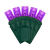 LED Mini Lights 5MM Purple Static Green Wire 6" Spacing