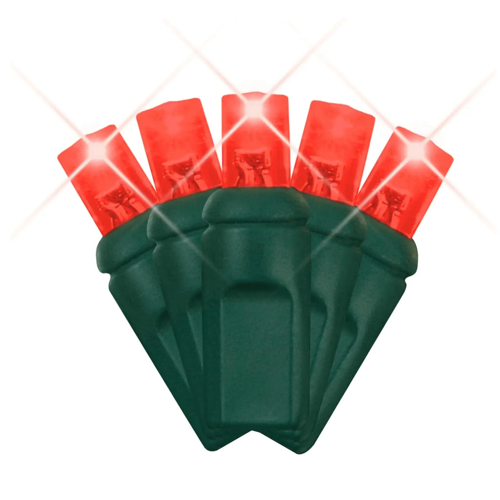 LED Mini Lights 5MM Red Twinkle Green Wire  6" Spacing