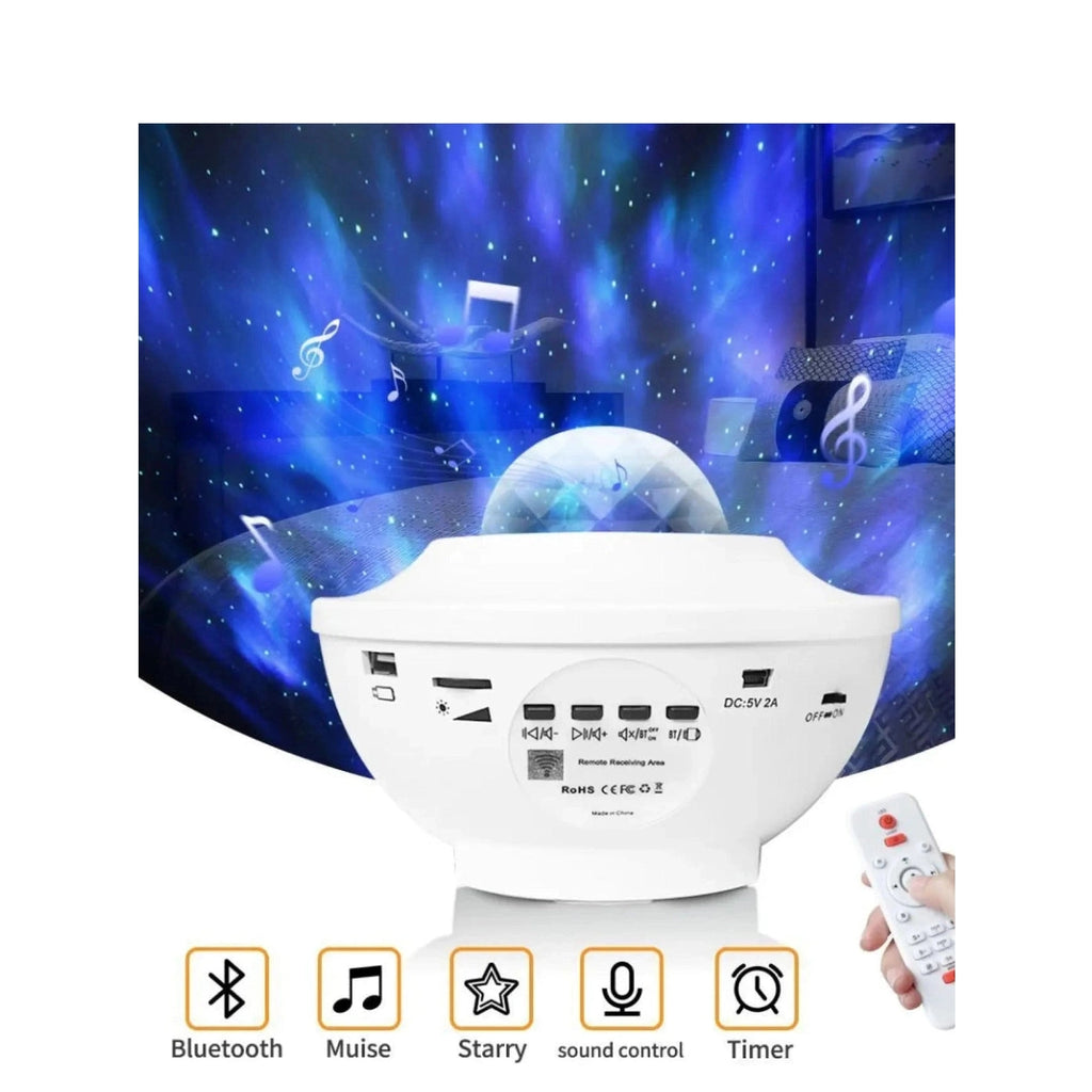 LED Star Projector Night Light with USB Control and Music Player