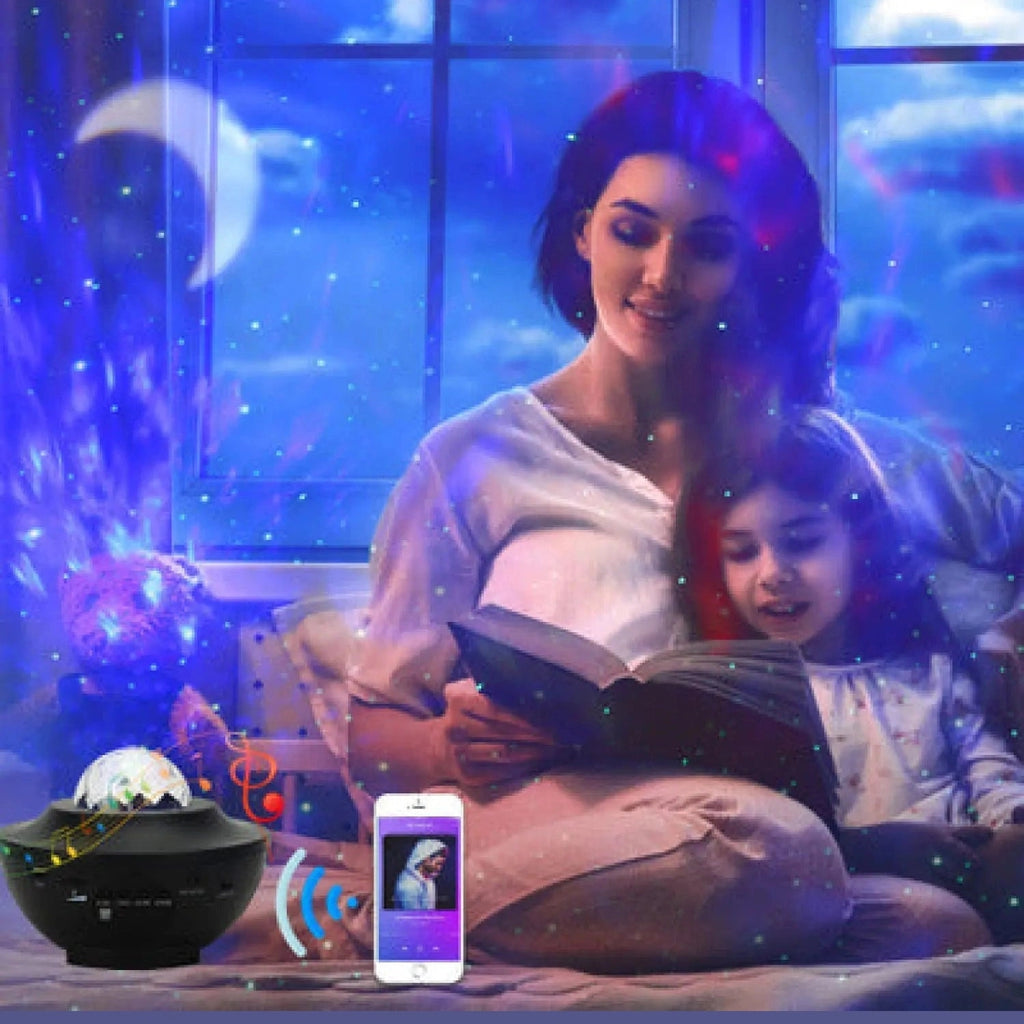 LED Star Projector Night Light with USB Control and Music Player