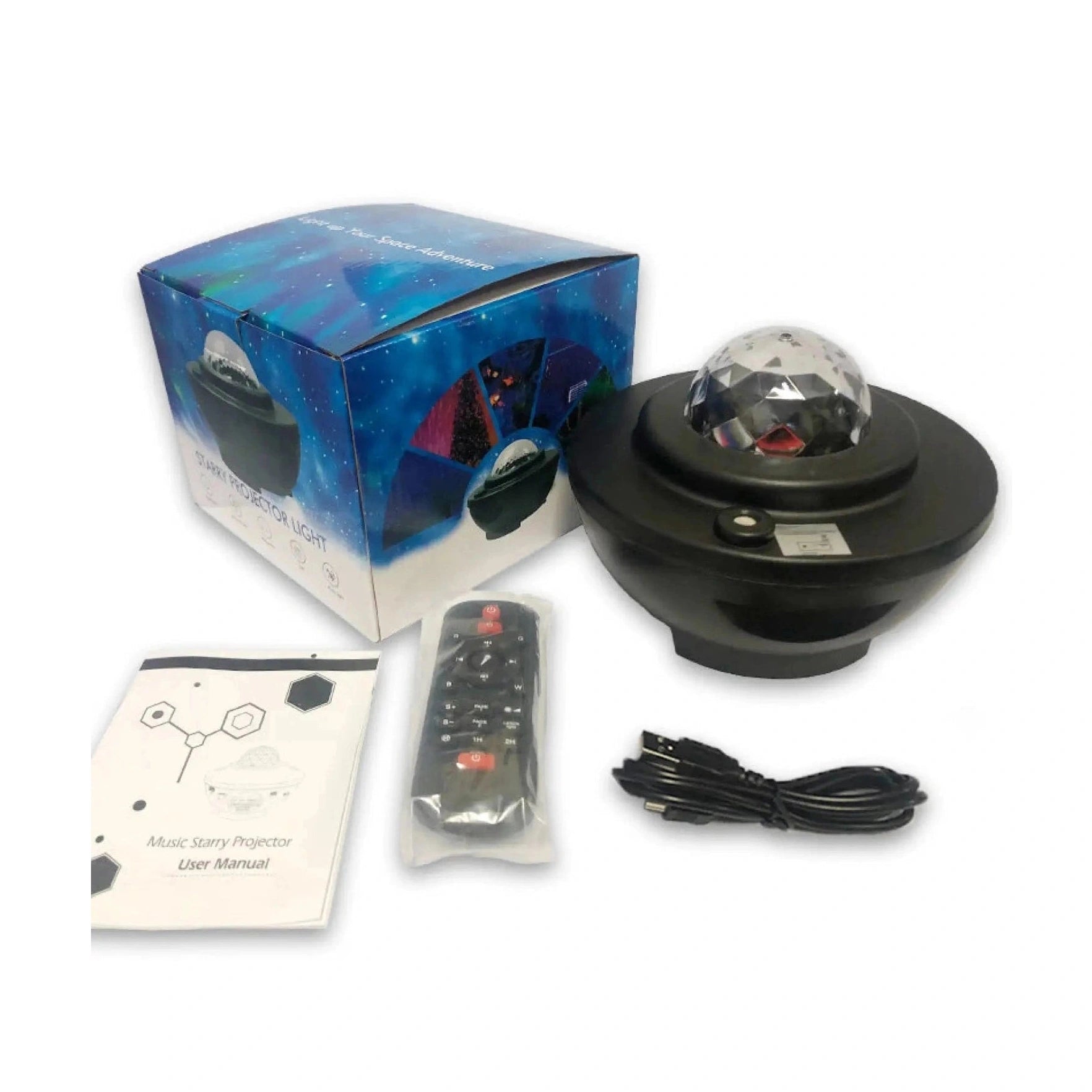 LED Star Projector Night Light with USB Control and Music Player