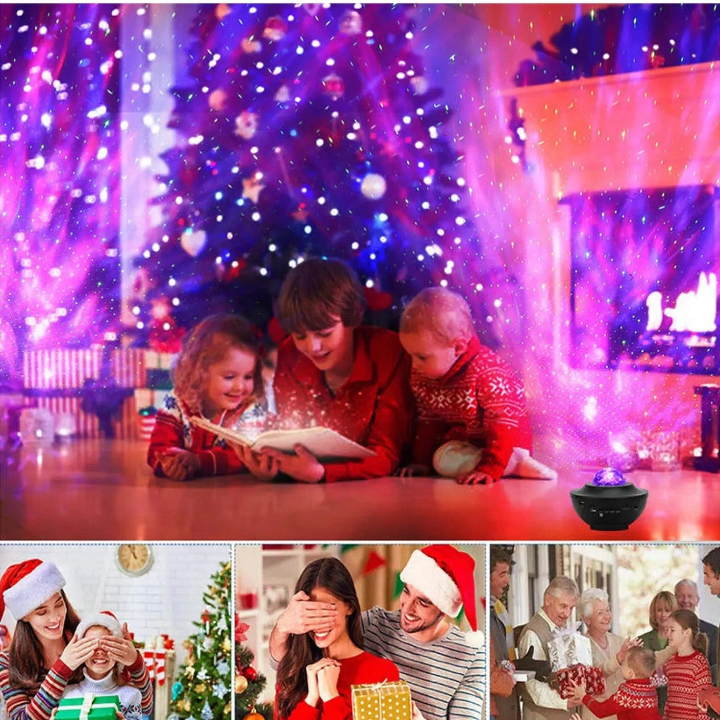 LED Star Projector Night Light with USB Control and Music Player