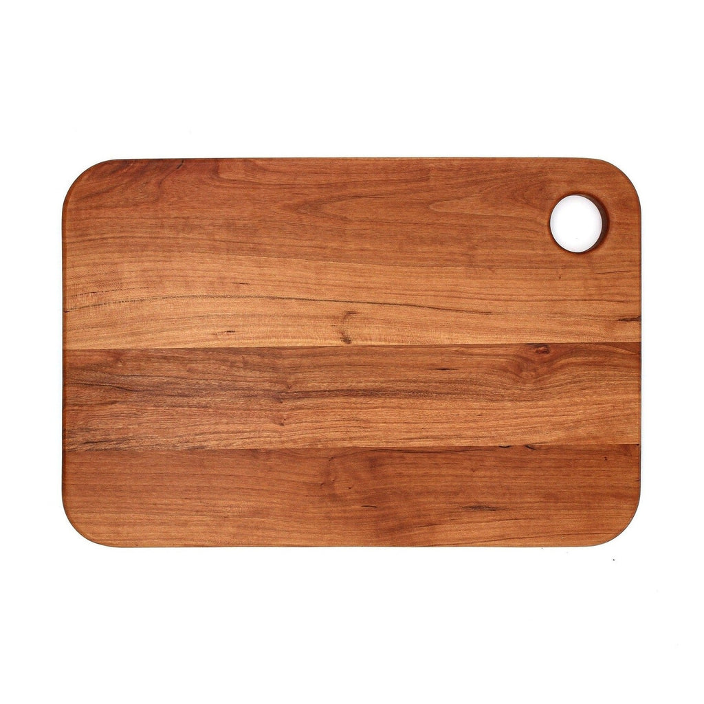 Large Wood Cutting Board With Thumb Hole and Juice Groove 18x12 Inches, Wood Cheese Board, Wooden Chopping Board, 100% Made in the USA