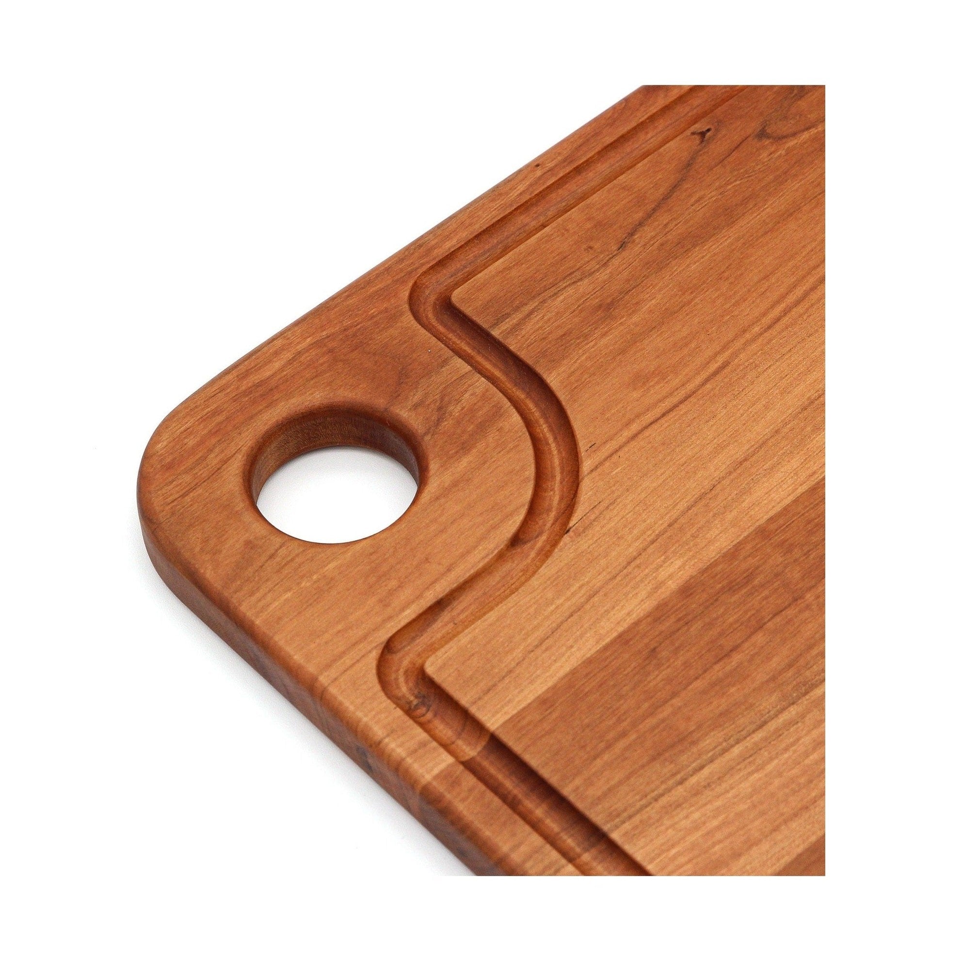 Large Wood Cutting Board With Thumb Hole and Juice Groove 18x12 Inches, Wood Cheese Board, Wooden Chopping Board, 100% Made in the USA