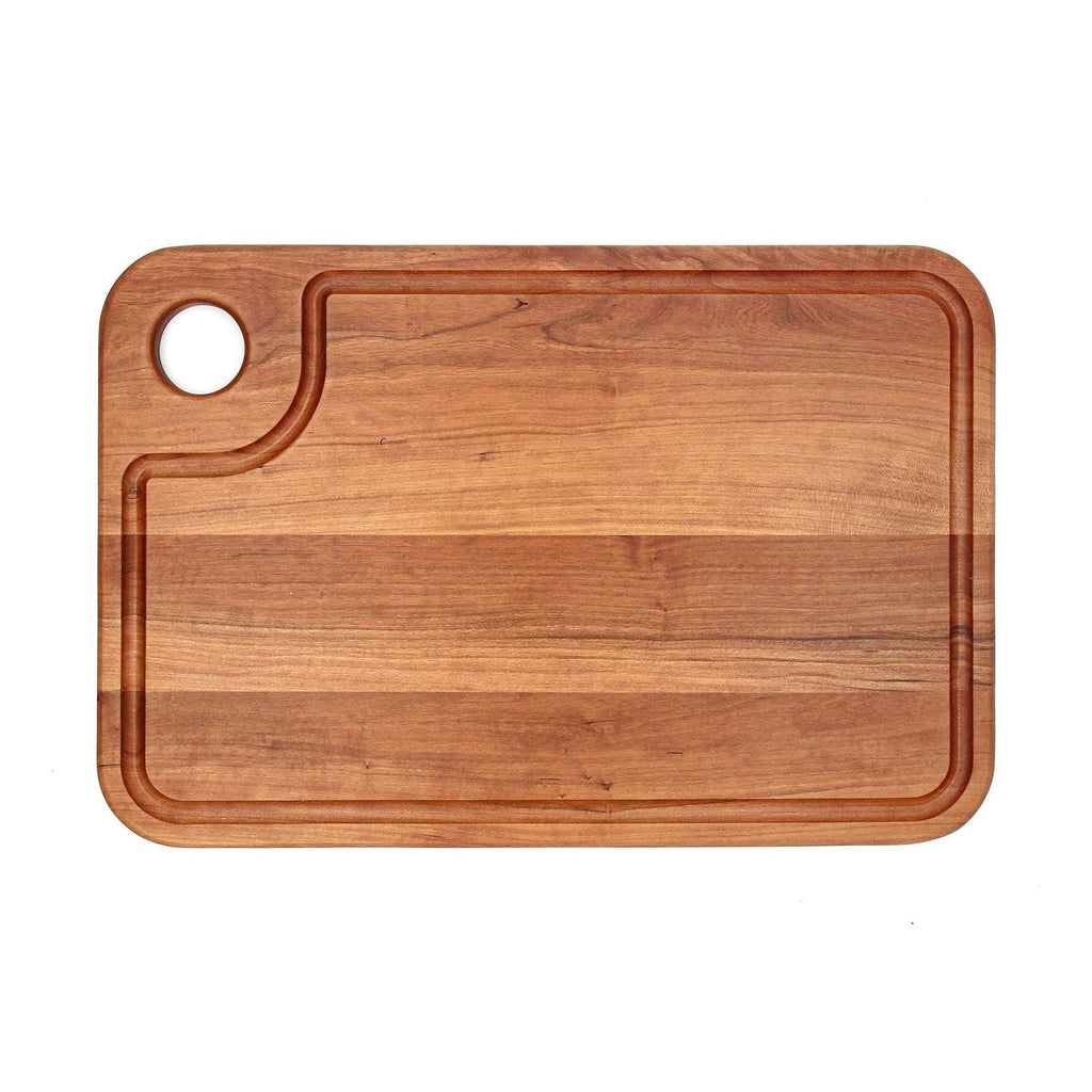 Large Wood Cutting Board With Thumb Hole and Juice Groove 18x12 Inches, Wood Cheese Board, Wooden Chopping Board, 100% Made in the USA