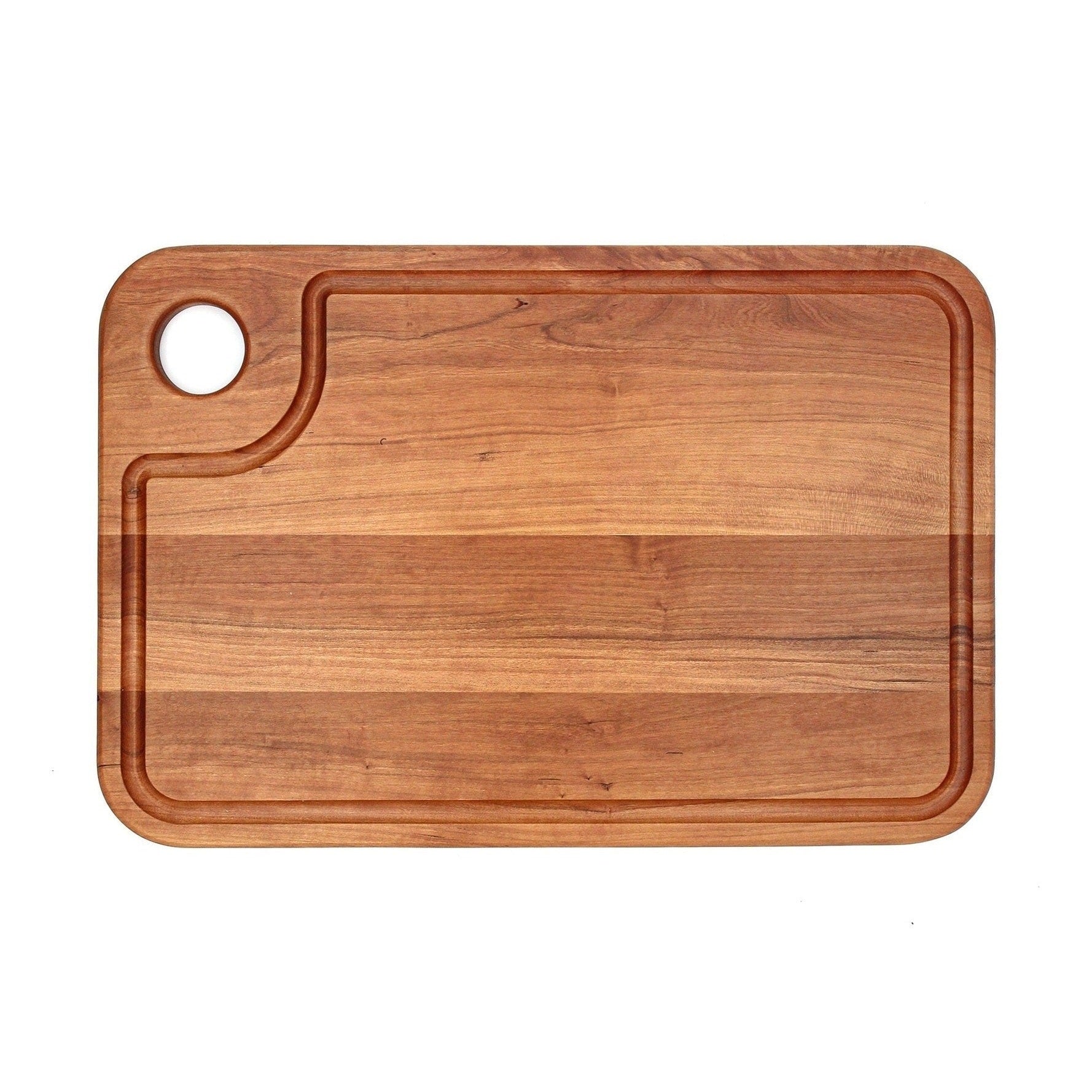Large Wood Cutting Board With Thumb Hole and Juice Groove 18x12 Inches, Wood Cheese Board, Wooden Chopping Board, 100% Made in the USA