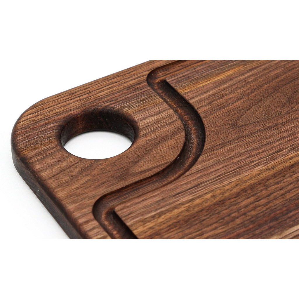 Large Wood Cutting Board With Thumb Hole and Juice Groove 18x12 Inches, Wood Cheese Board, Wooden Chopping Board, 100% Made in the USA