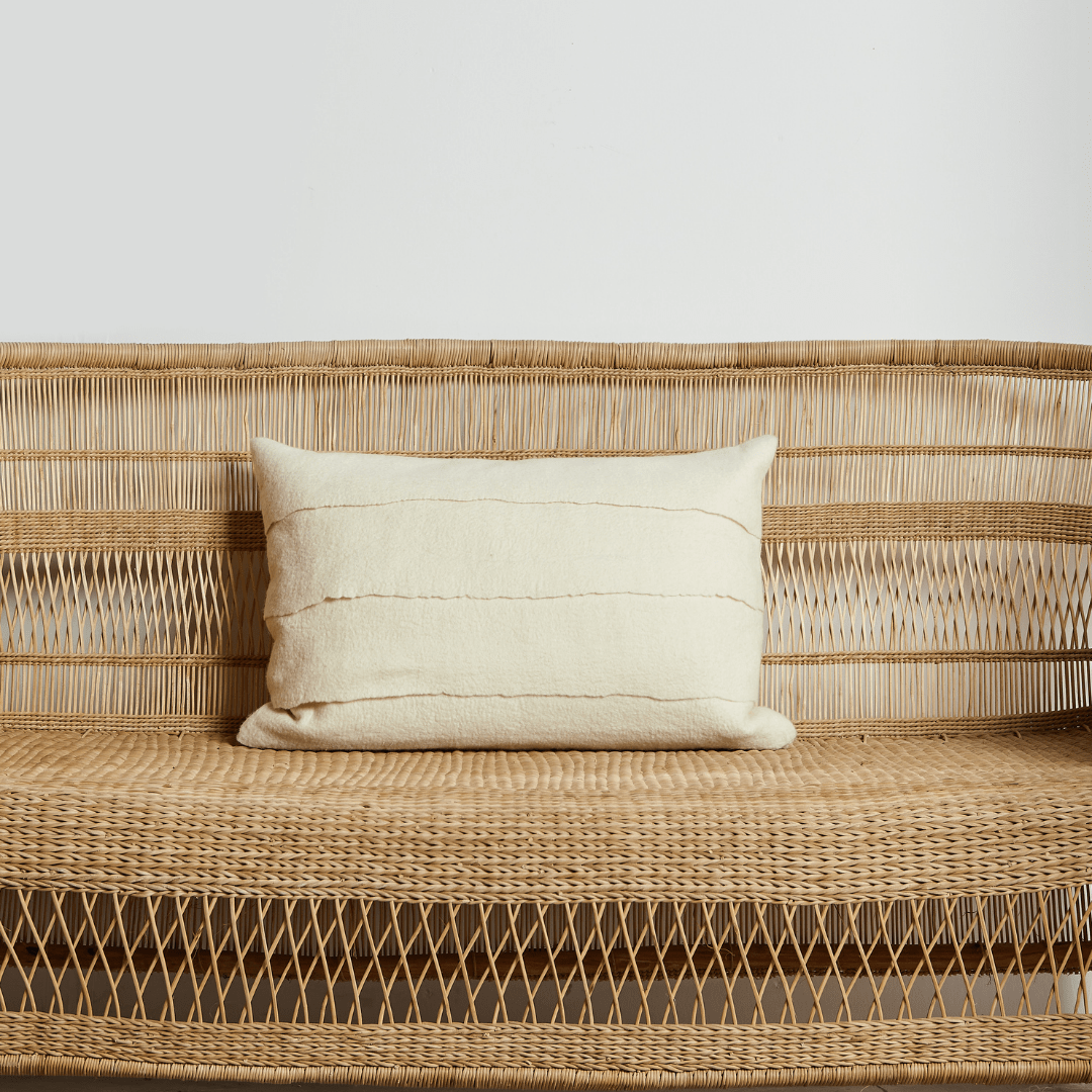 Layered Hand-Felted Merino Wool Throw Pillow