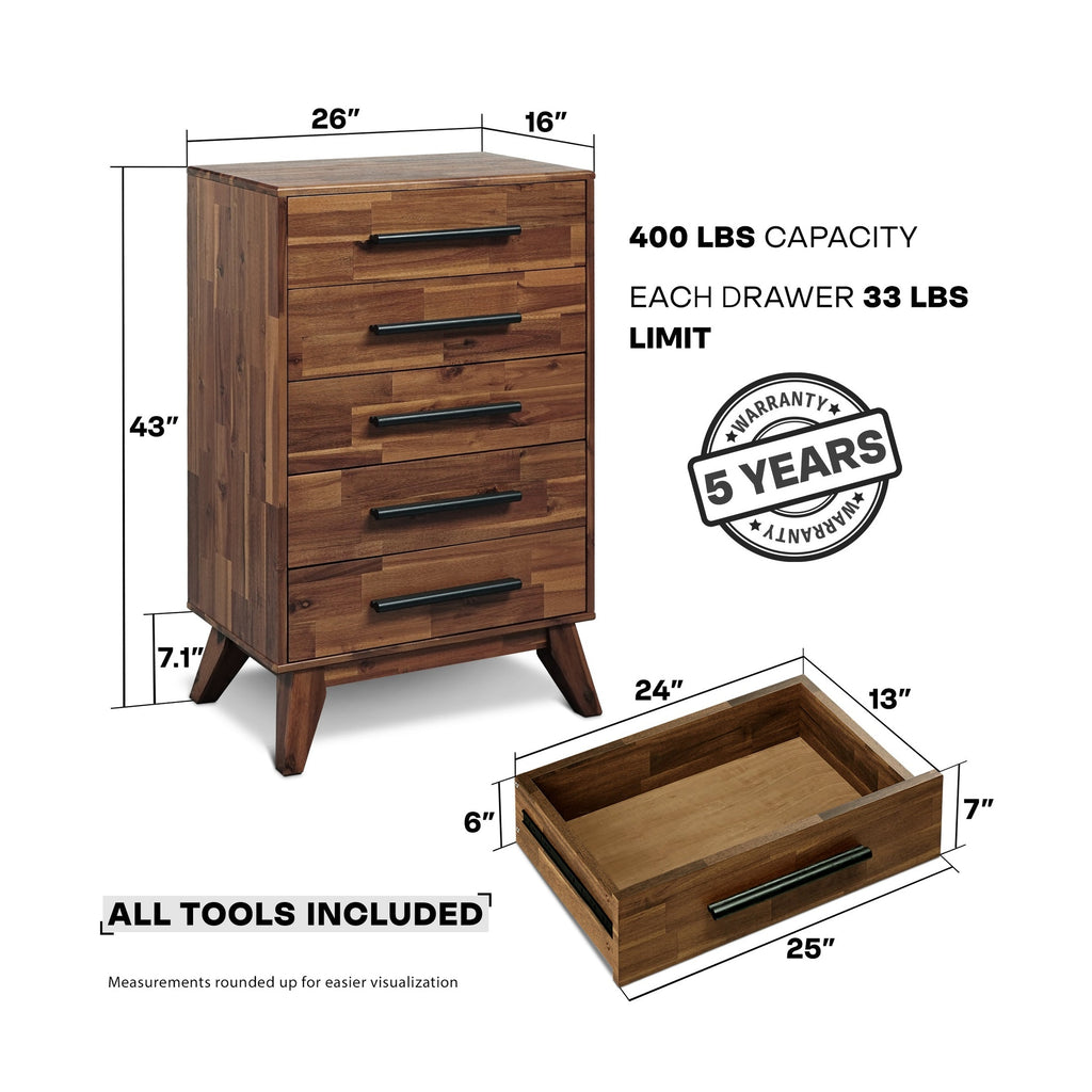 Linea Solid Wood Dresser