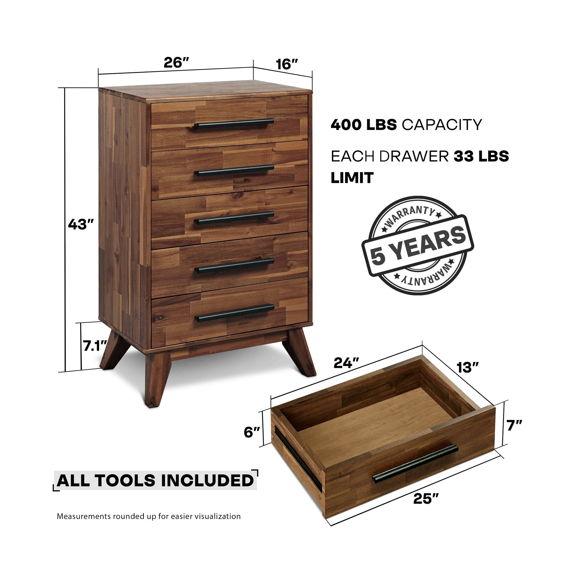 Linea Solid Wood Dresser