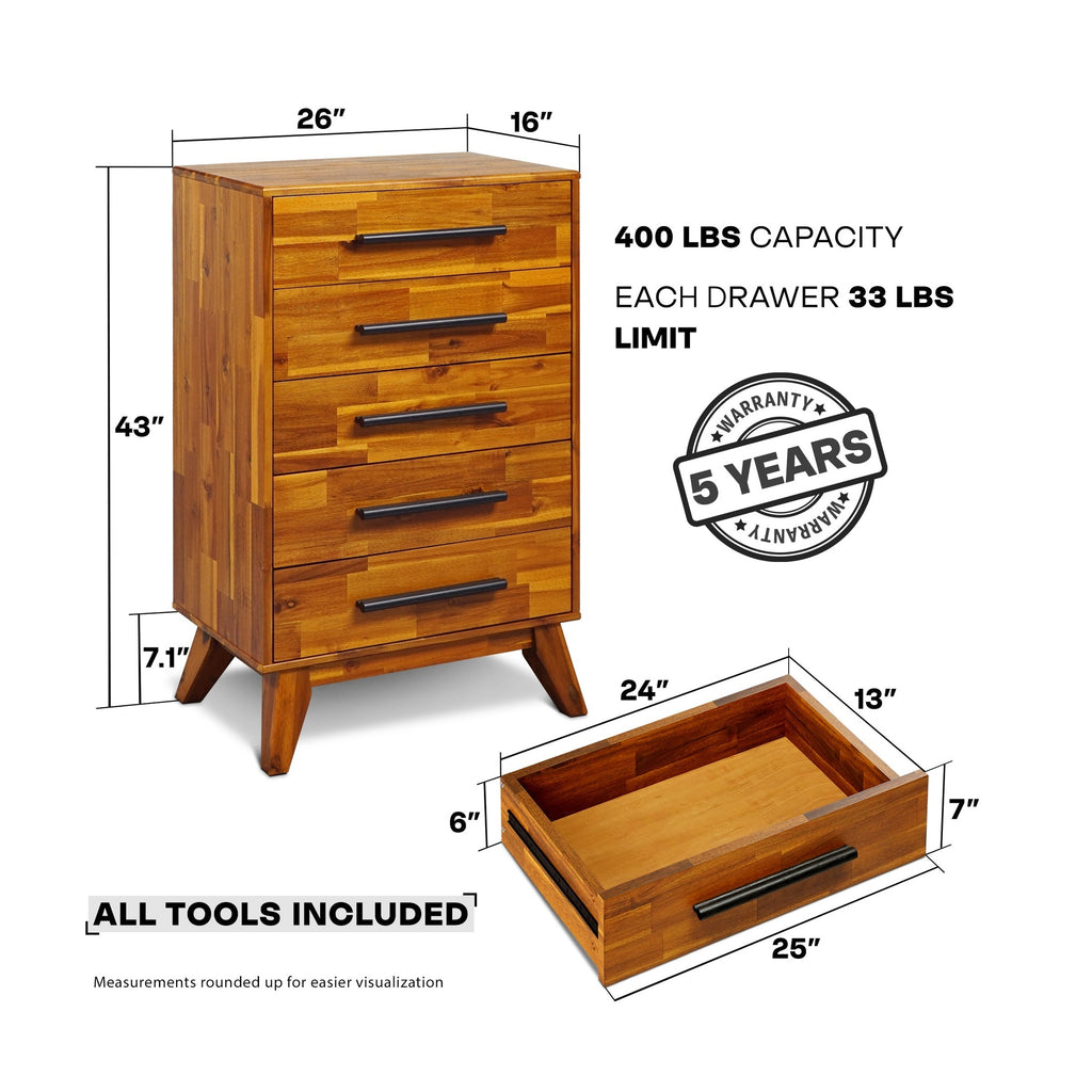 Linea Solid Wood Dresser