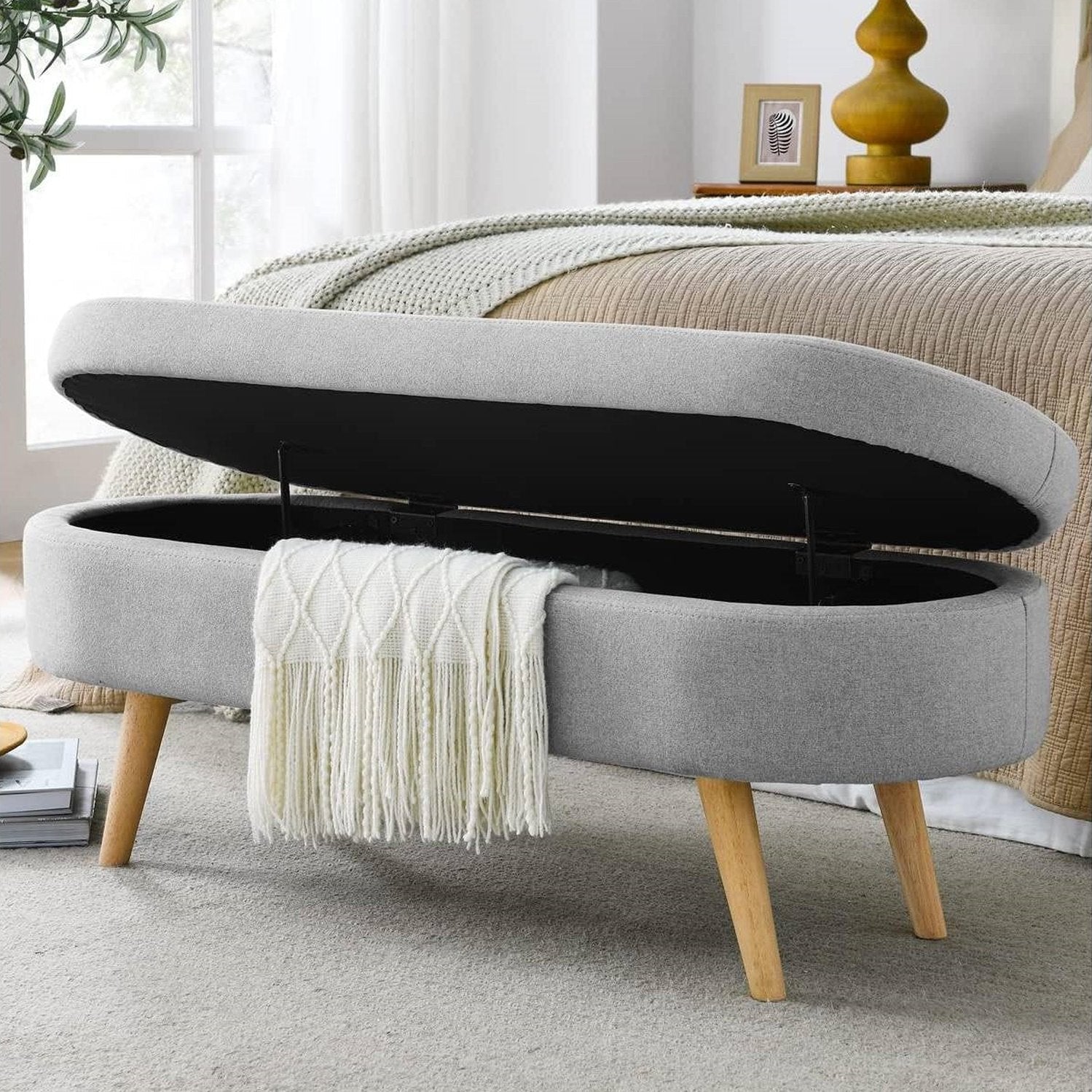 Linen Storage Bed Bench Standard | Durable Linen Upholstery by HomePacific
