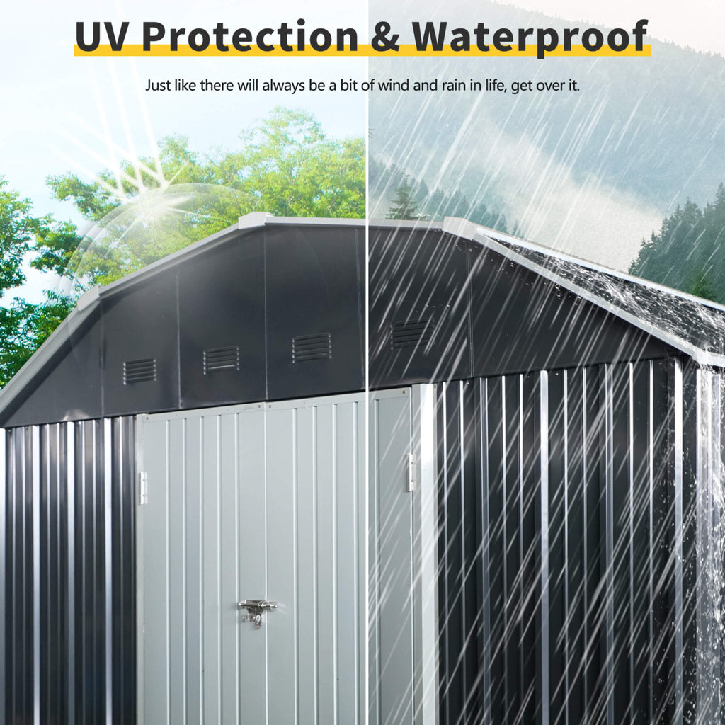 Lockable Arch Roof Metal Shed CorrosionResistantWeatherproofing | SAKSBY WHOLESALE