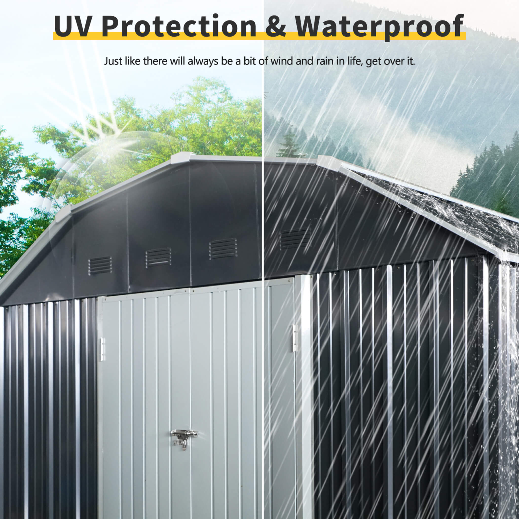 Lockable Arch Roof Metal Shed CorrosionResistantWeatherproofing | SAKSBY WHOLESALE