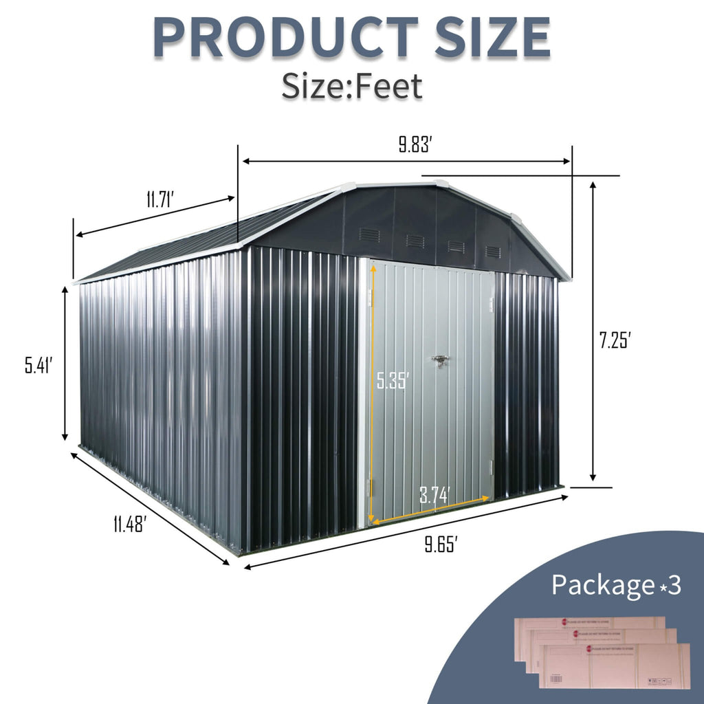 Lockable Arch Roof Metal Shed CorrosionResistantWeatherproofing | SAKSBY WHOLESALE