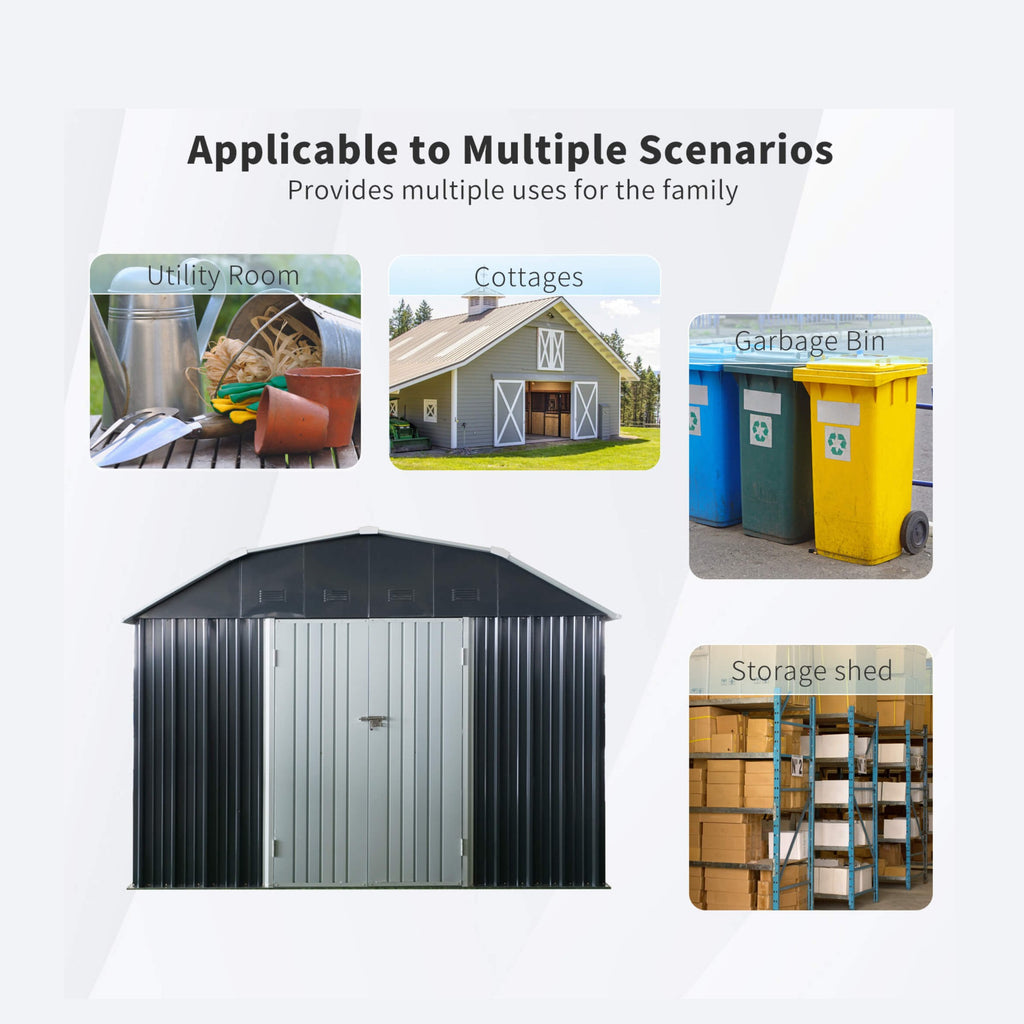 Lockable Arch Roof Metal Shed CorrosionResistantWeatherproofing | SAKSBY WHOLESALE