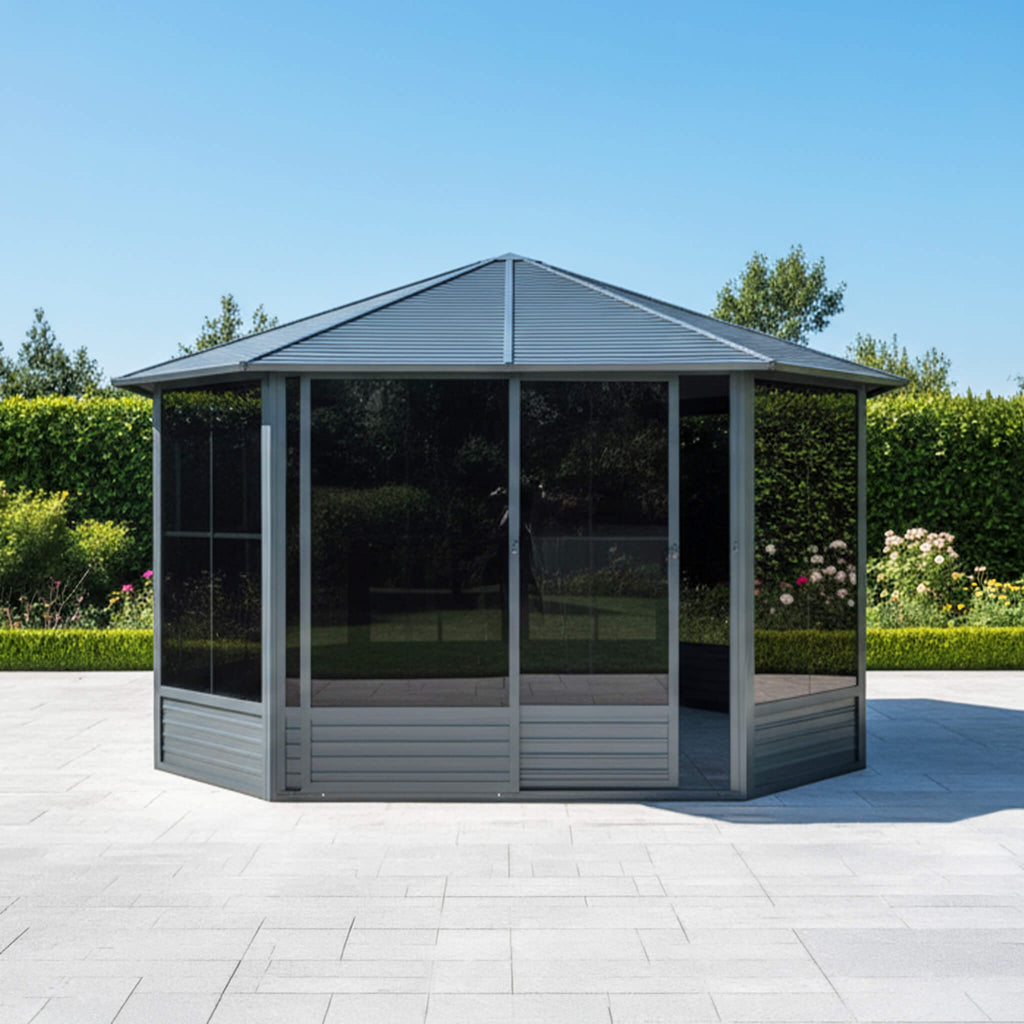 Lockable Doors Weather-Resistant Galvanized-Steel Octagonal Sunroom | SAKSBY WHOLESALE