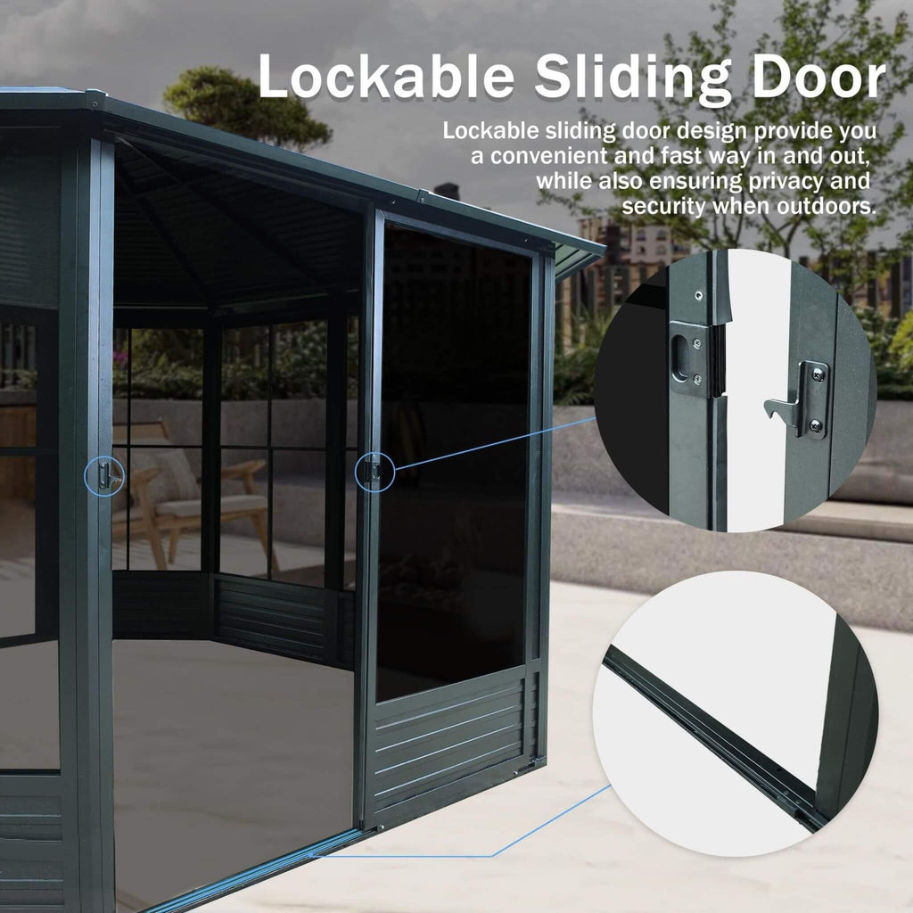 Lockable Doors Weather-Resistant Galvanized-Steel Octagonal Sunroom | SAKSBY WHOLESALE