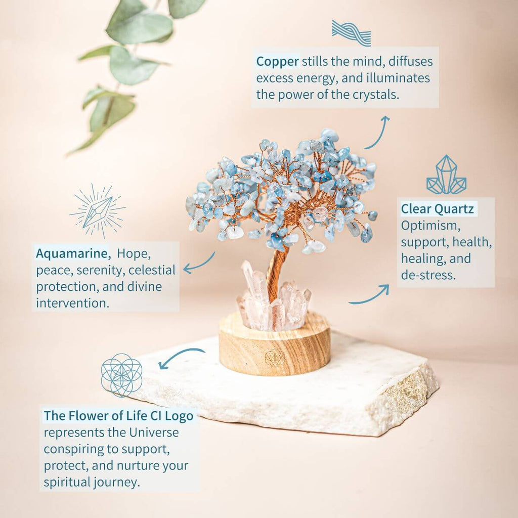 Luminescent Celestial Aquamarine Lamp Tree | Conscious Items